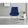 Canora Grey Palermo Velvet Modern Dining Chairs with Tapered Metal Legs ...